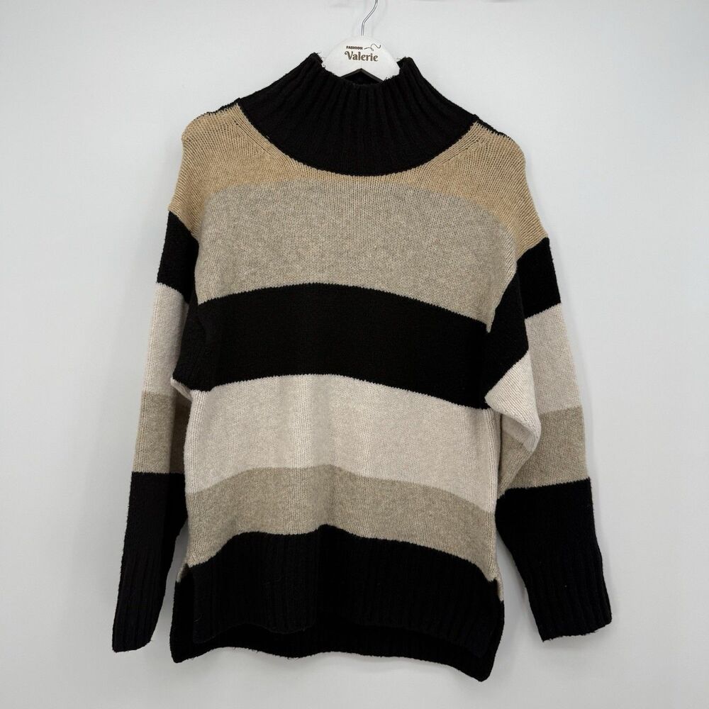 A New Day Target Multicolor Striped Mock Neck Knit Sweater Oversized XS
